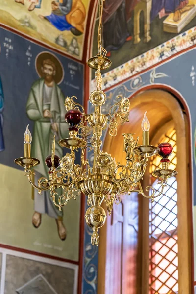 Kfar Cana Únor 2023 Interiér Řecké Ortodoxní Církve Jiří Svatební — Stock fotografie