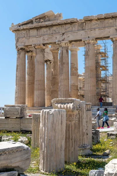 Athen Griechenland April 2023 Der Parthenon Auf Dem Akropolis Hügel — Stockfoto