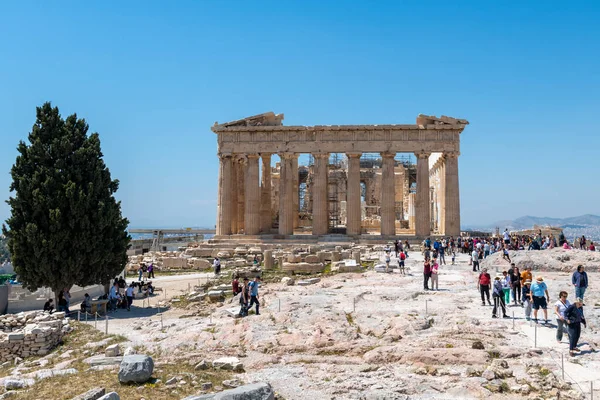 Atene Grecia Aprile 2023 Partenone Sulla Collina Dell Acropoli Atene — Foto Stock