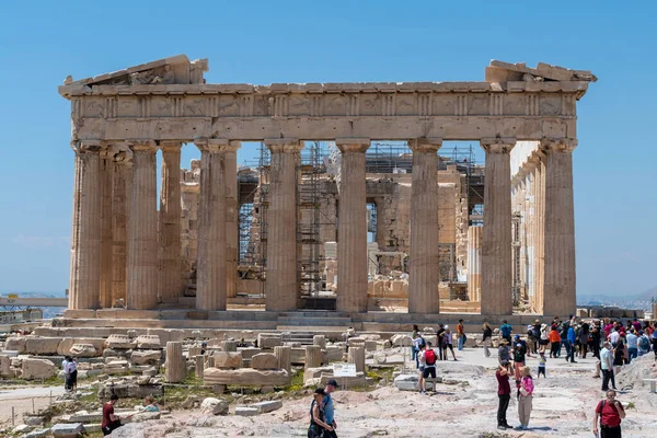 Athen Griechenland April 2023 Der Parthenon Auf Dem Akropolis Hügel — Stockfoto