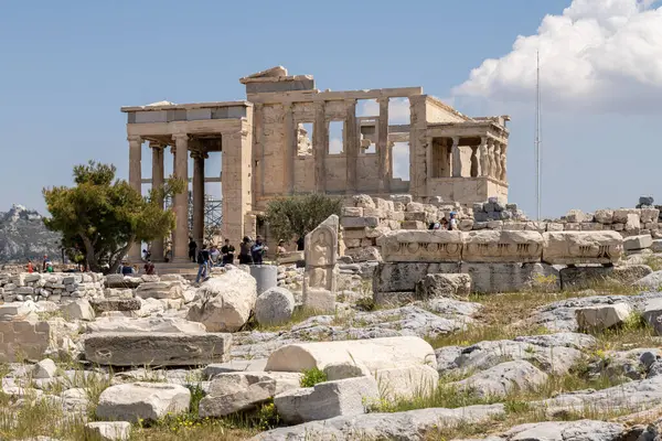 Atene Grecia Aprile 2023 Eretteo Tempio Atena Polias Sulla Collina — Foto Stock