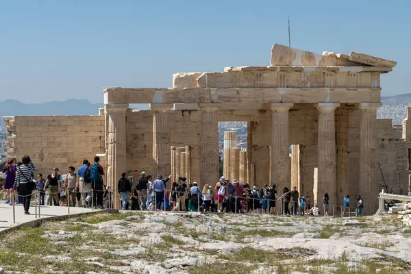Atenas Grécia Abril 2023 Erechtheion Templo Athena Polias Colina Acrópole — Fotografia de Stock