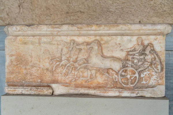 Афины Греция Апрель 2023 Статуя Здании Stoa Attalos Древней Агоре — стоковое фото