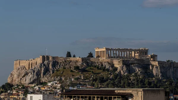 Вид Акрополь Парфеноном Афинах Утром — стоковое фото