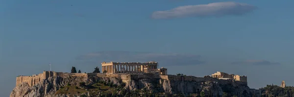 Widok Akropolu Partenonem Atenach Grecja Rano — Zdjęcie stockowe