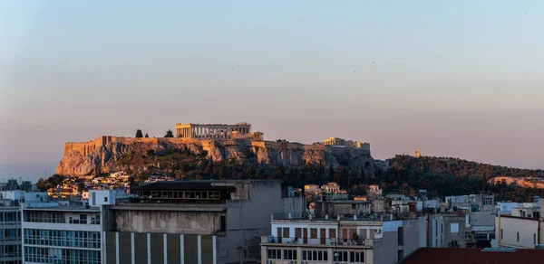 Blick Auf Die Akropolis Mit Dem Parthenon Athen Griechenland Morgen — Stockfoto