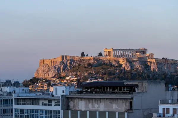 Blick Auf Die Akropolis Mit Dem Parthenon Athen Griechenland Morgen — Stockfoto