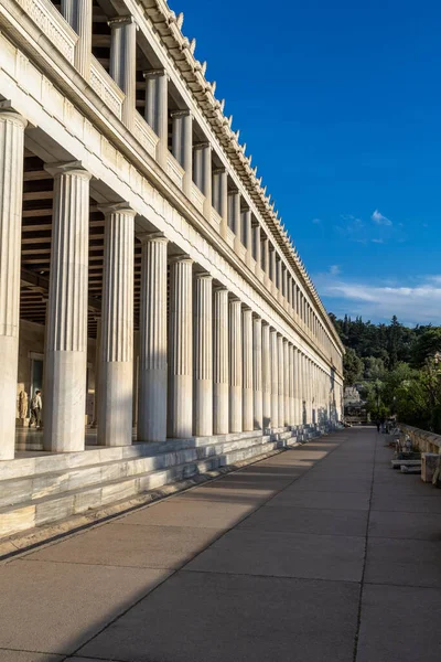 stock image Architectural features of The Stoa of Attalos in the Ancient Agora in Athens, Greece.