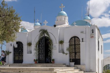 Atina, Yunanistan 27 Nisan 2023 Lycabettus Hill Kutsal Kilisesi Agios Gerasimos Kilisesi, Yunanistan