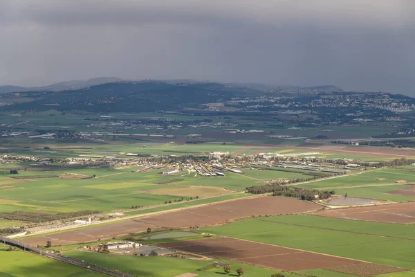 Widok Kfar Yehoshua Muhraqa Punktu Widzenia Górze Karmel Izraelu Kfar — Zdjęcie stockowe