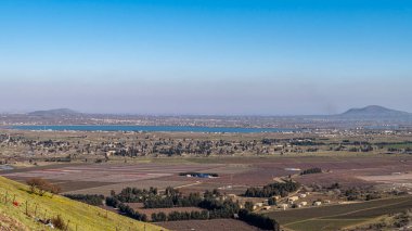 İsrail 'in Golan Tepeleri' ndeki Bental Dağı 'ndan Suriye' nin panoramik görüntüsü, 
