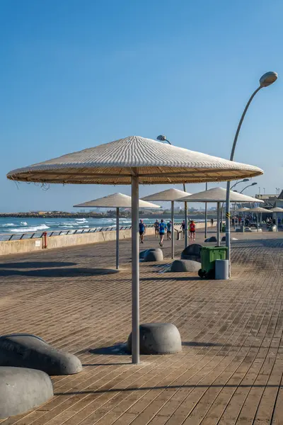 Tel Aviv Israel September 2022 Upptaget Strandpromenadsområde Hamnområdet Tel Aviv — Stockfoto