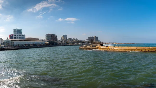 Tel Aviv Israel September 2022 Port Tel Aviv Strandpromenad Restauranger — Stockfoto
