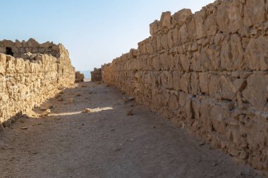 İsrail 'deki Musevi Çölü' ndeki Masada harabeleri..