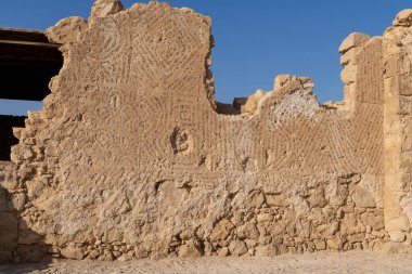 İsrail 'deki Musevi Çölü' ndeki Masada 'daki Bizans Kilisesi' nin kalıntıları..