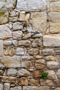 Zefat 'taki The Citadel Garden' daki taş duvar, Güvenli, Tzfat, İsrail.