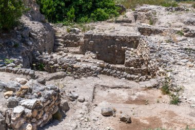 Newly excavated area at Tel Megiddo National Park which is an archaeological site in northern Israel. Also known as Armageddon. clipart