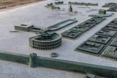 Caesarea, İsrail 8 Temmuz 2024 tarihi Caesarea amfitiyatrosunun nasıl göründüğünü gösteren bir model..