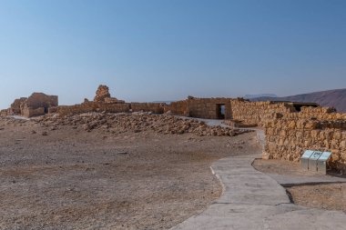 İsrail 'deki Musevi Çölü' ndeki Masada harabeleri..
