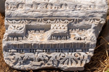 Caesarea, İsrail 'deki Caesarea Milli Parkı' na yayılmış mimari özellikler.