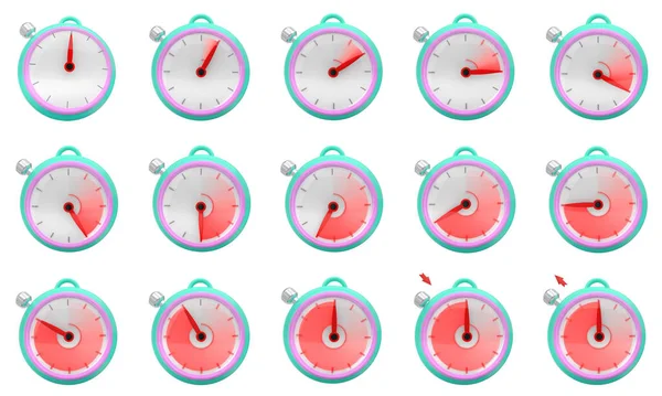 Alarm Clock Markers Time Period Cycles Items Phases Markers Filled — Stock Photo, Image