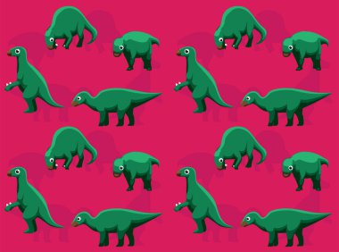 Hayvan Dinozor İguanadonu Sevimli Çizgi Film Karakteri Kusursuz Duvar Kağıdı Arkaplanı