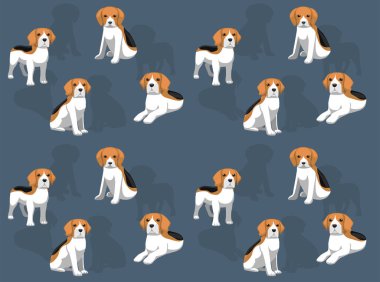 Beagle Sevimli Karakter Pozlandırıyor Kusursuz Duvar Kağıdı Arkaplanı