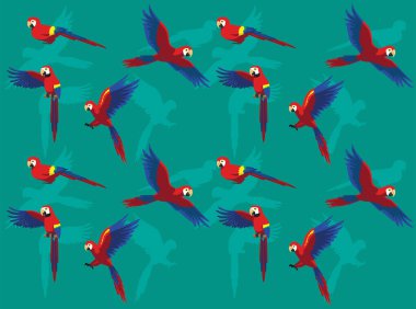 Kuş Papağanı Kırmızı Macaw Karakteri Kusursuz Duvar Kağıdı Arkaplanı