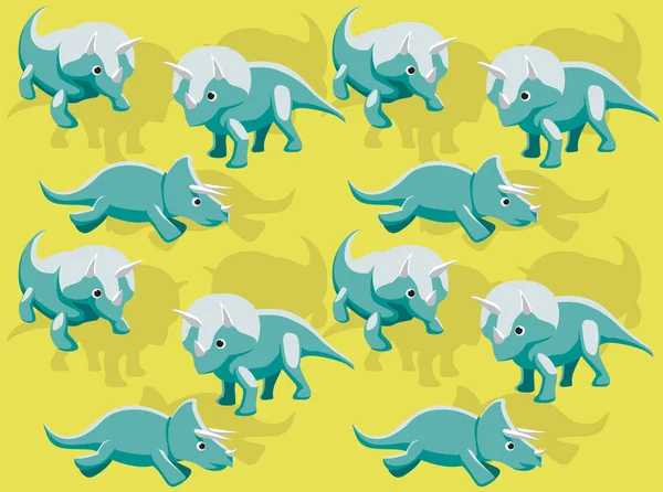 Dinozaur Cute Triceratops Character Bezszwowe Tło Tapety — Wektor stockowy