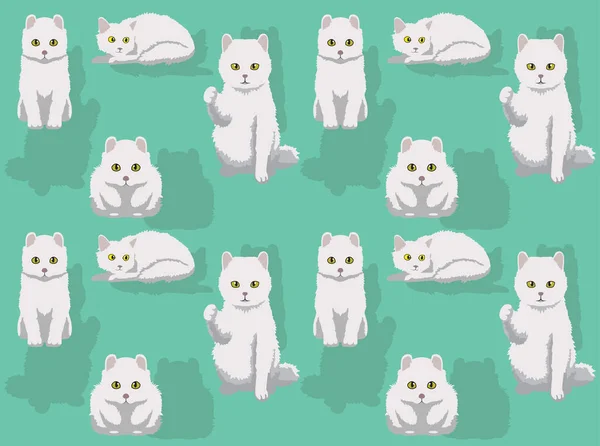 Amerikan Curl Cat Sevimli Karakter Pozisyonu Kusursuz Duvar Kağıdı Arkaplanı — Stok Vektör