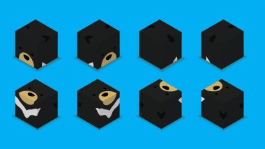 Hayvan Zarı 3D Karakterleri Hayvan Ayı Çizgi Filmi Vektörü