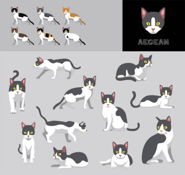 Kedi Ege Mavi Ceket Çizgi Filmi Vektör Çizim Rengi Değişikliği Ayarları