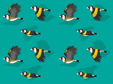 Kuş Avrupalı Goldfinch Uçuşu Karakteri Kusursuz Duvar Kağıdı Arkaplanı