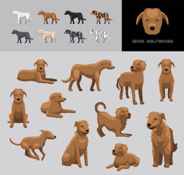 Köpek İrlandalı Kurt Tazısı Kahverengi Ceket Çizgi Filmi Vektör Gösterimi Renk Değişikliği Ayarları