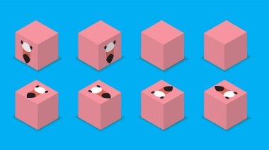 Animal Dice 3D Character Flamingo Cartoon Vector