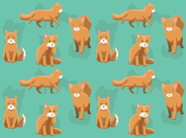 Cat Laperm Cartoon Character Seamless Wallpaper Background