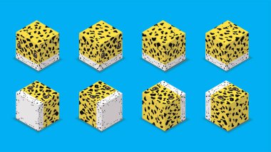 Animal Dice 3D Character Leopard Gecko Cartoon Vector