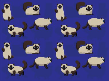 Cat Ragdoll Cartoon Character Seamless Wallpaper Background