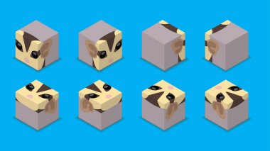 Hayvan Zarı 3D Karakteri Hayvan Şekeri Planlayıcısı Çizgi film Vektörü