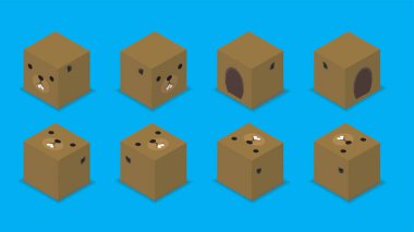 Animal Dice 3D Character Animal Beaver Cartoon Vector