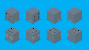 Animal Dice 3D Character Animal Manatee Cartoon Vector
