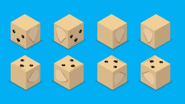 Animal Dice 3D Character Animal Labrador Retriever Dog Cartoon Vector