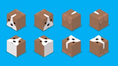 Animal Dice 3D Karakter Hayvan Greyhound Dog Çizgi Film Vektörü