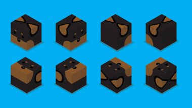 Hayvan Zarı 3D Minyatür Hayvan Minyatür Pinscher Köpek Çizgi Filmi Vektörü