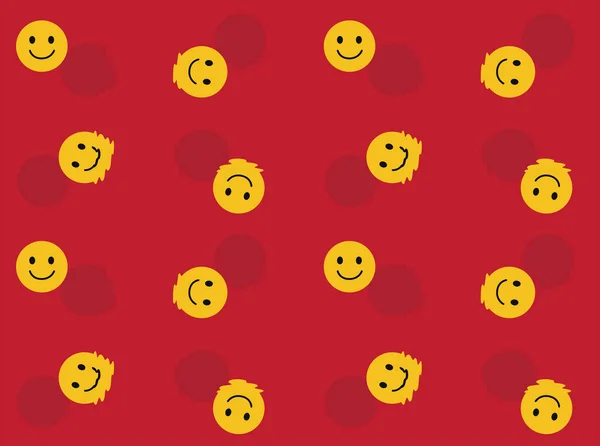 Schmelzen Smile Emoji Cartoon Stellt Nahtlose Hintergrundbilder — Stockvektor