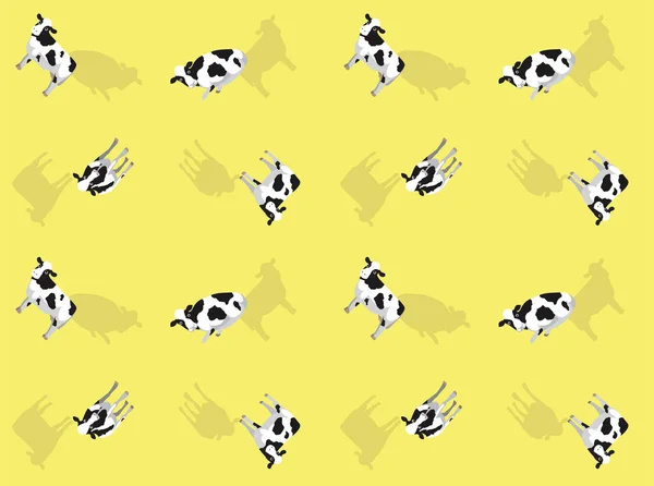 Cow Holstein Friesian Cartoon Poses Seamless Wallpaper Background — Stock Vector