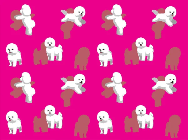 Animal Dog Cartoon Stwarza Bichon Frise Tapety Bez Szwu — Wektor stockowy
