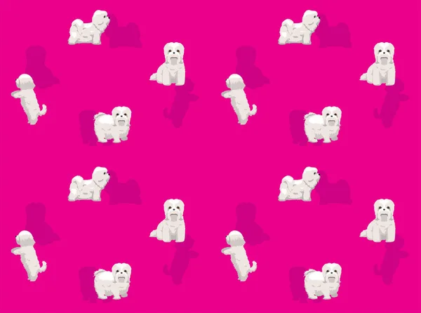 Animal Dog Havanese Cartoon Poses Seamless Wallpaper Background