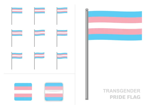 stock vector Transgender Pride Flag Waving Animation App Icon Vector