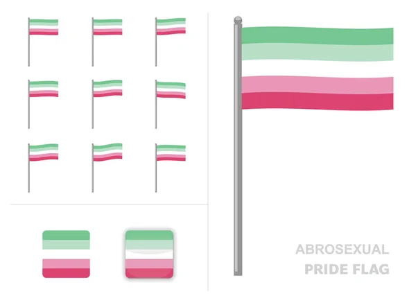 Abrosexuální Pride Příznak Waving Animation App Icon Vector — Stockový vektor
